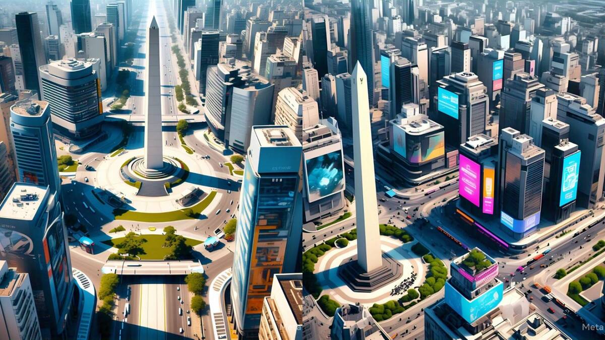 La Ciudad de Buenos Aires en 100 años. Foto: Meta IA.