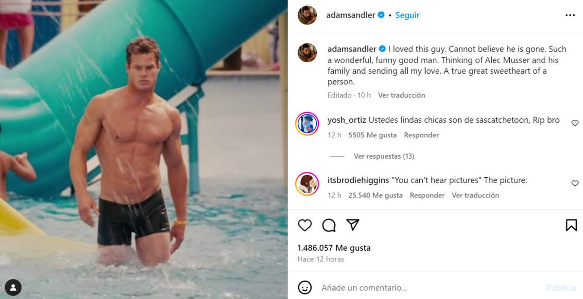 La despedida de Adam Sandler. Foto: Instagram.