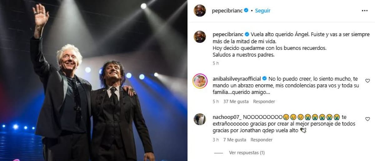 La despedida de Pepe Cibrián Campoy a Ángel Mahler. Foto: Instagram @pepecibrianc
