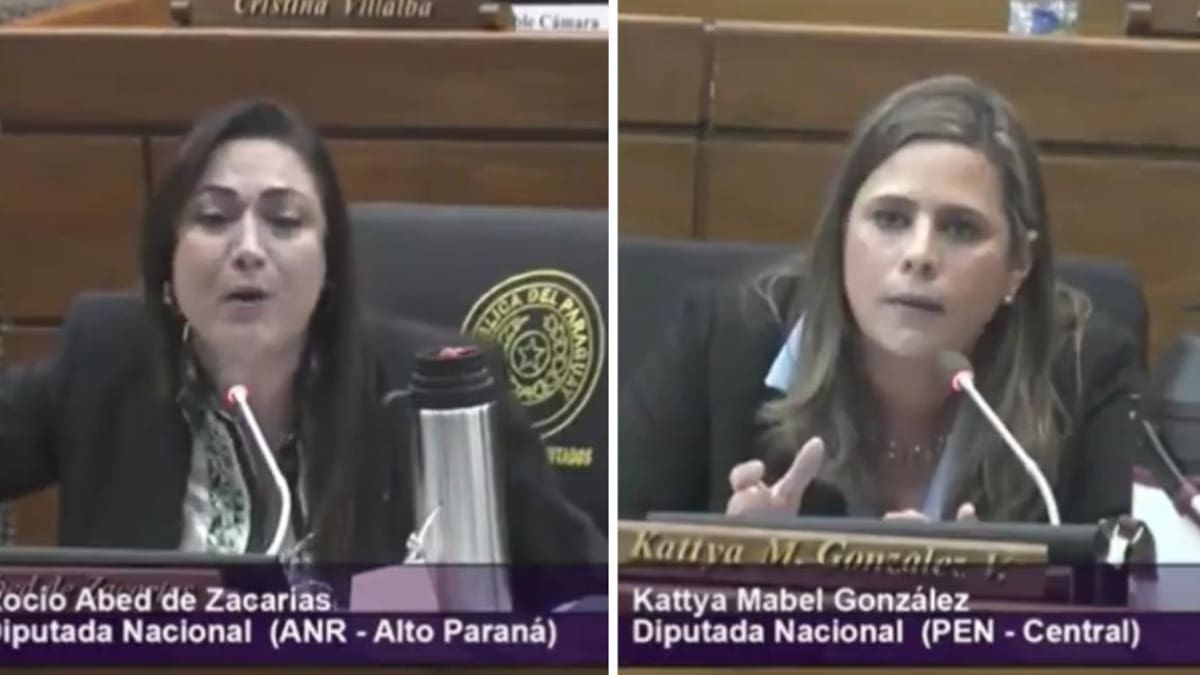 La discusión entre las diputadas de Paraguay. Foto: captura video