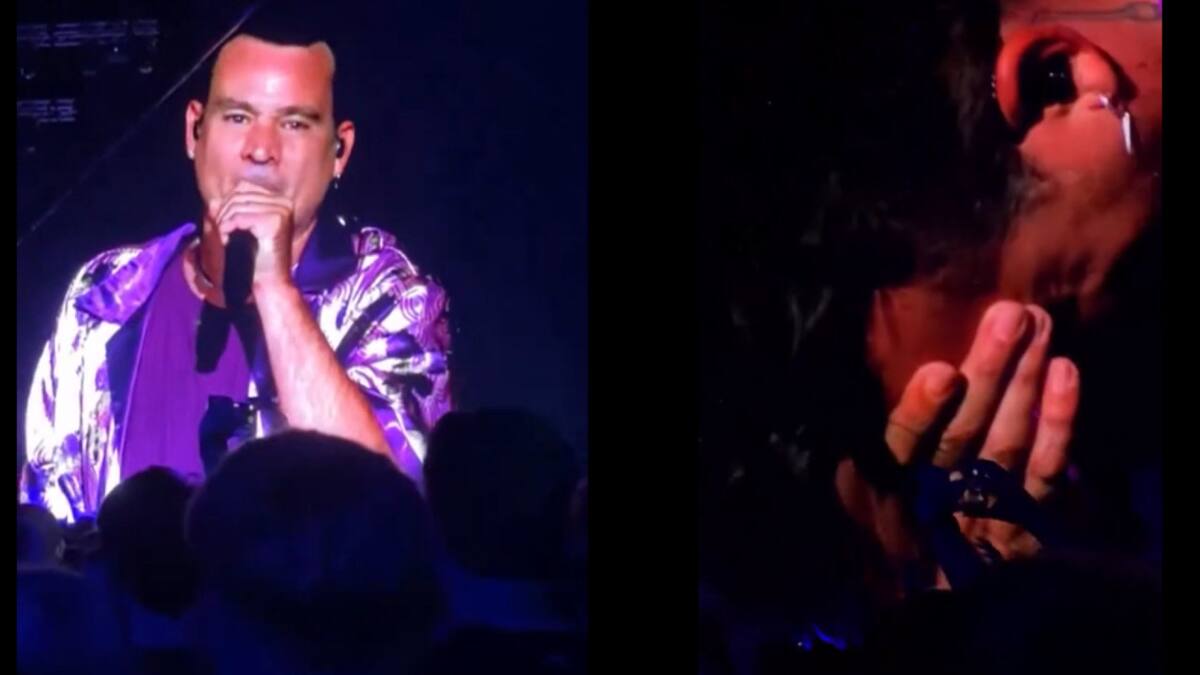 La emoción de Chano en el último show de Tan Bionica. Fotos: capturas.