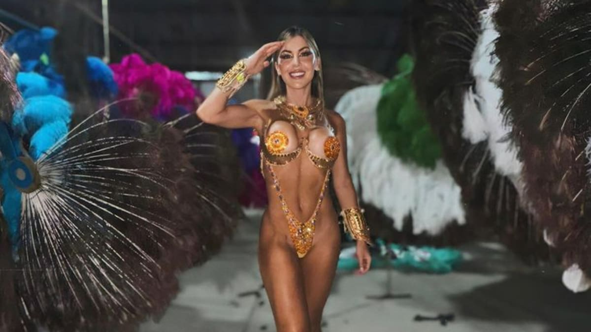 La esposa de Lisandro Martínez en el Carnaval de Gualeguaychú. Foto: redes sociales.
