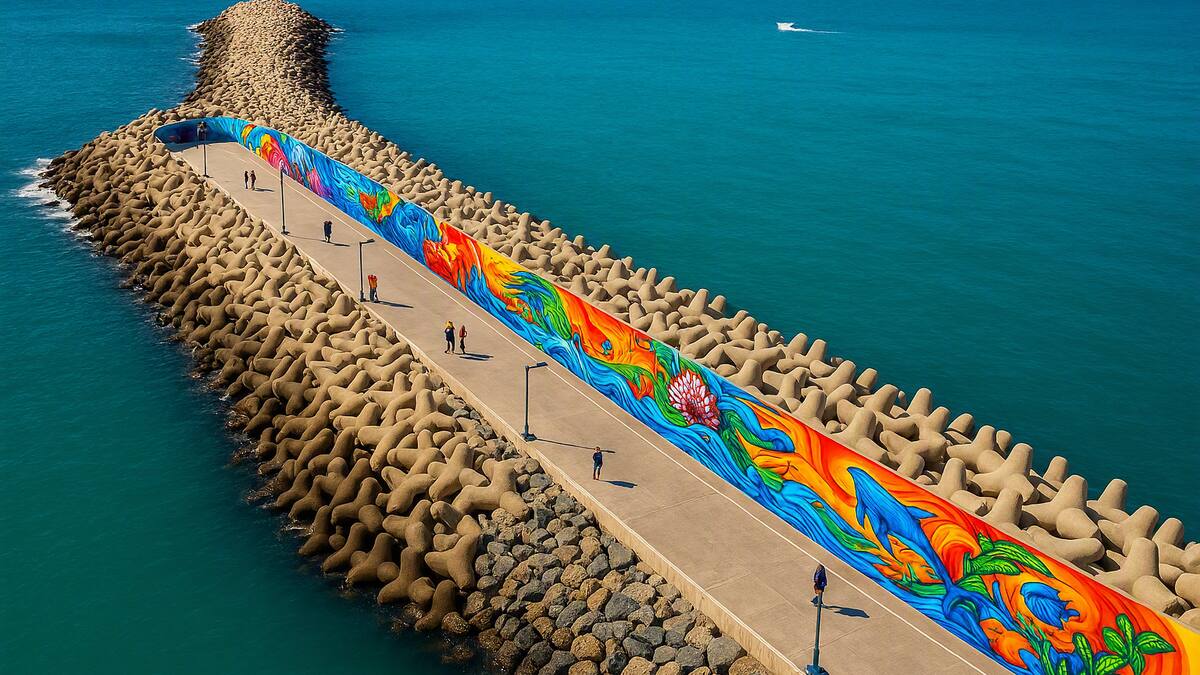 Única en el mundo: la galería de arte en Buenos Aires que se adentra al mar y asombra a millones de turistas