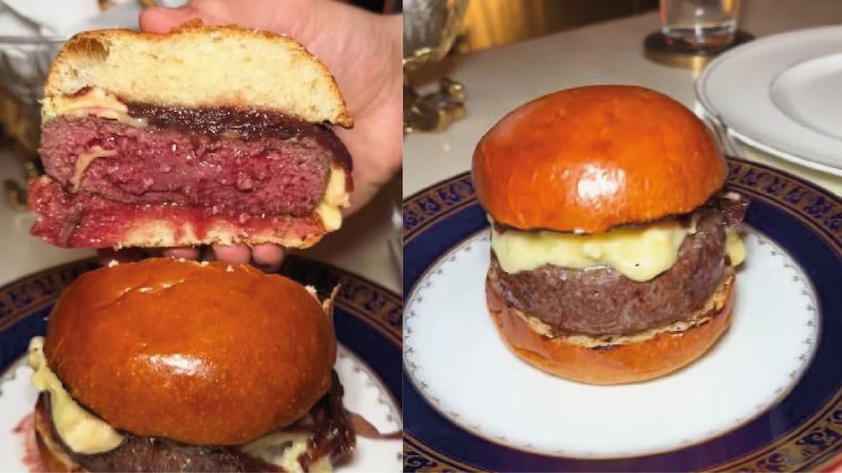 La hamburguesa de carne "cruda" se hizo viral. Video: Instagram/@bahiablancafood