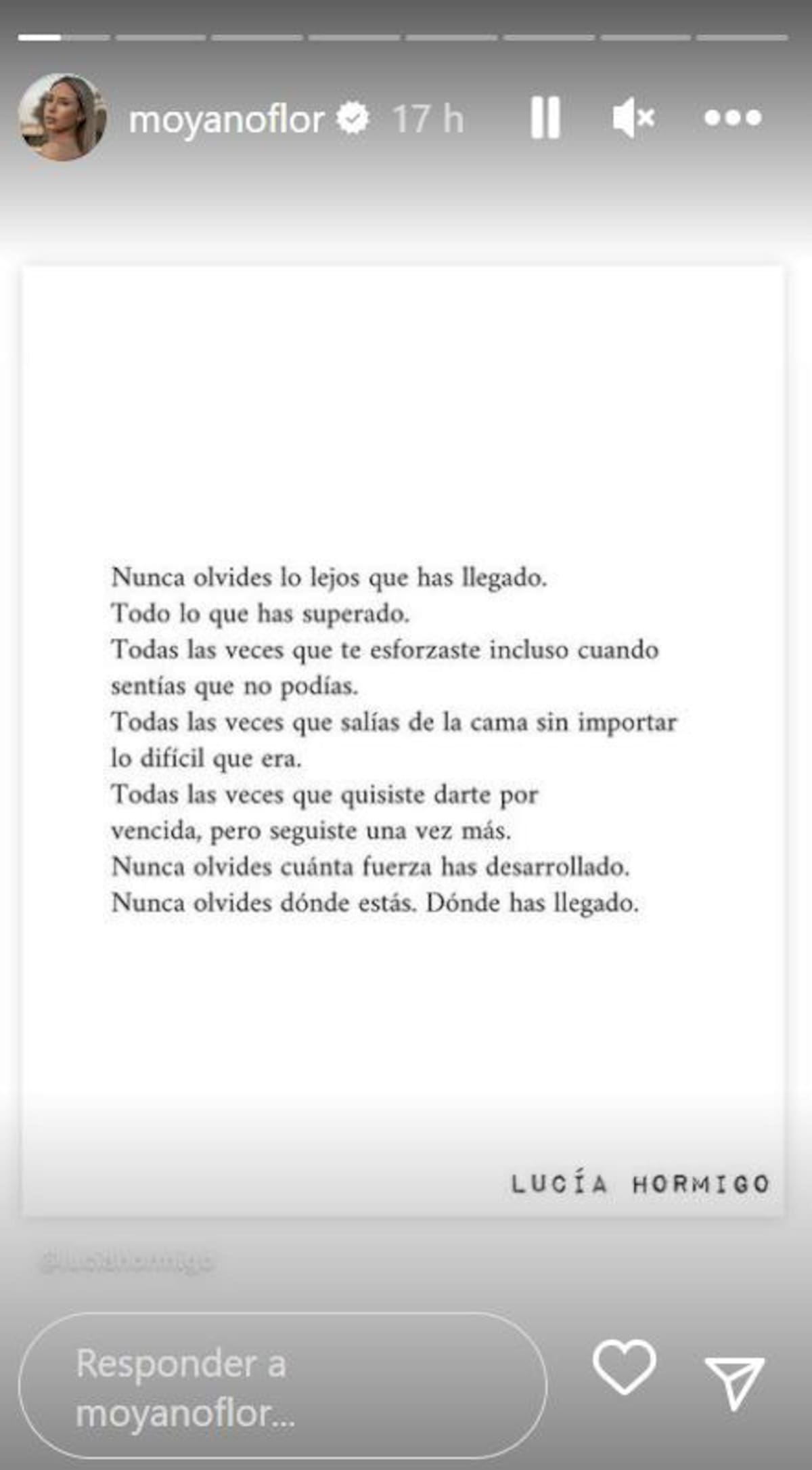 La historia de Flor Moyano. Foto: Instagram.