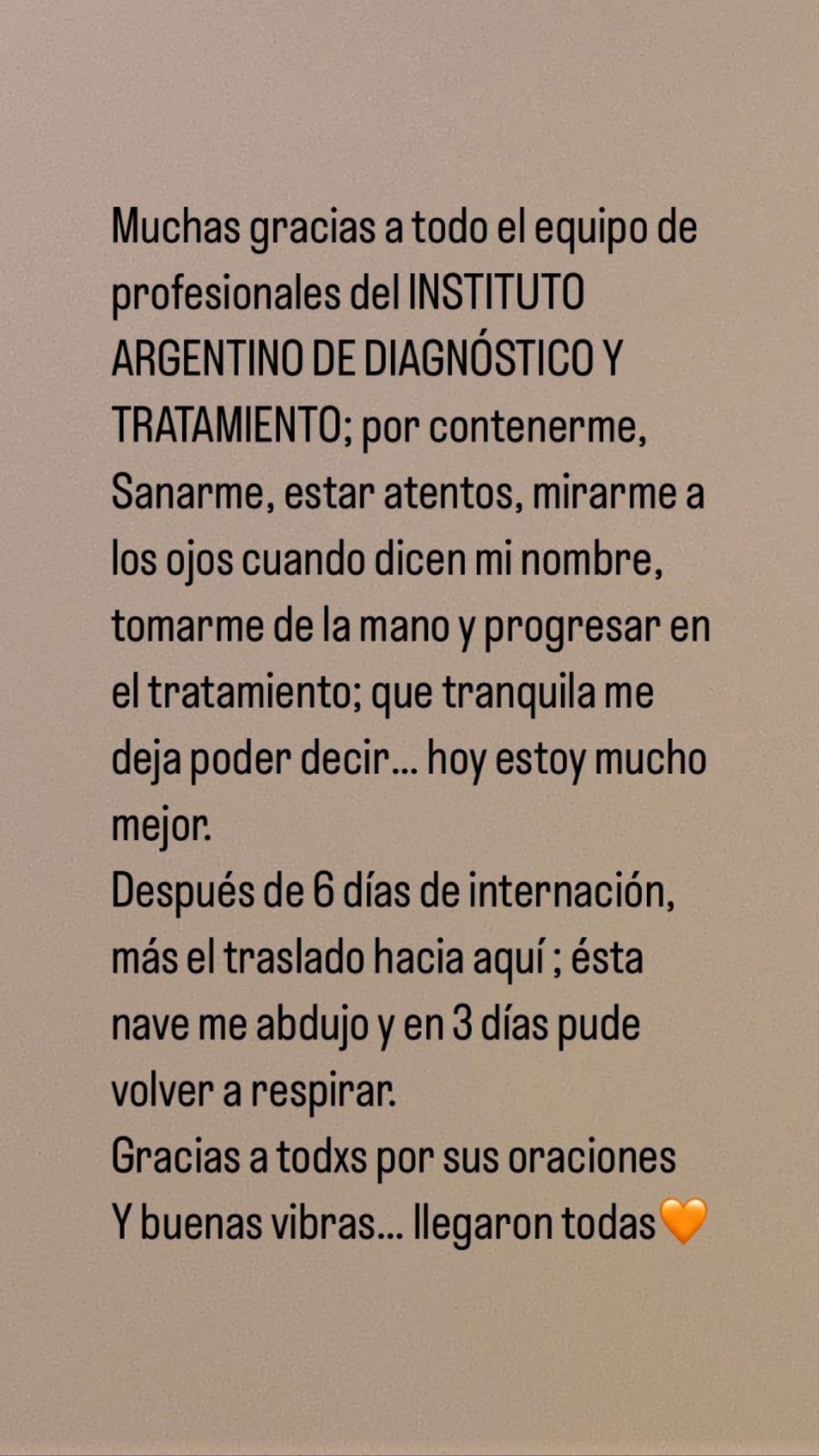 La historia que compartió Romina Gaetani sobre su estado de salud. Foto: Instagram @rominagaetani.