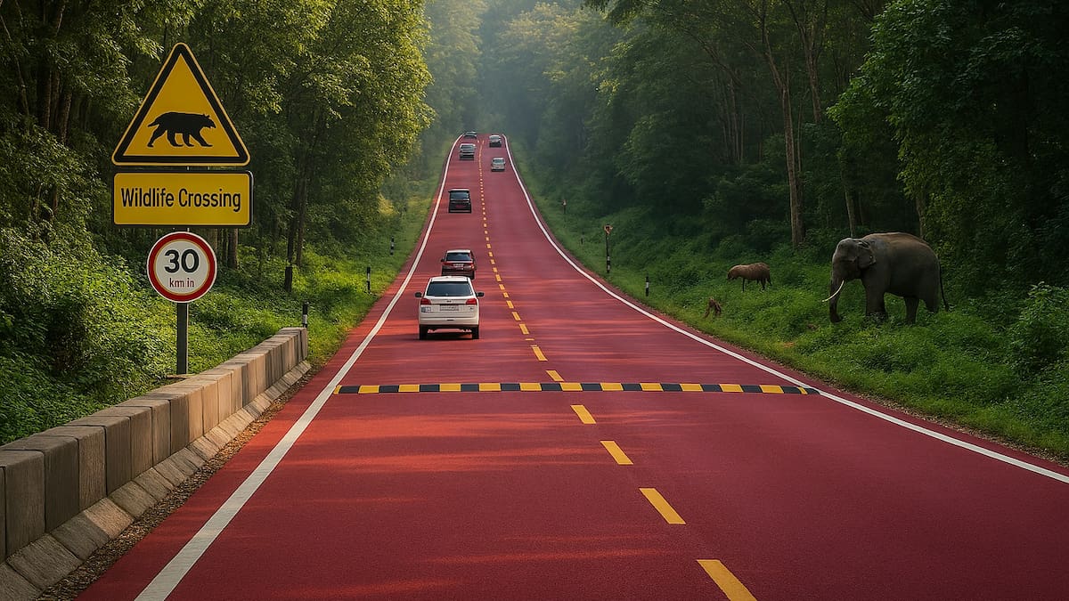 India inauguró su primera “carretera roja”: la innovadora ruta que busca salvar la vida de tigres y otros animales