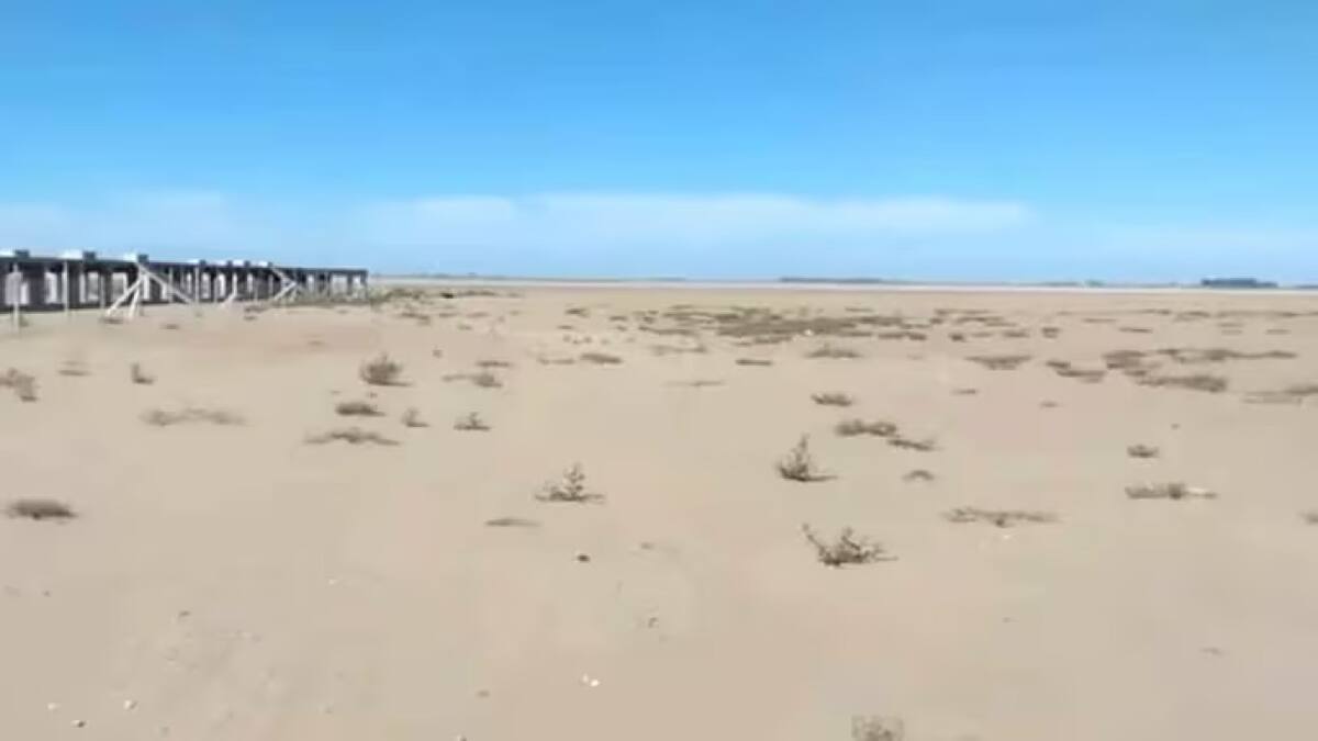 La laguna de Gómez, muy seca. Foto: X