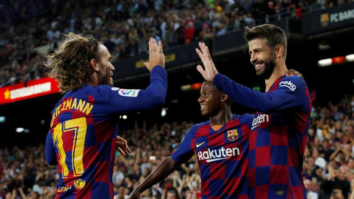 La Liga, Festejo del Barcelona ante Valencia, REUTERS