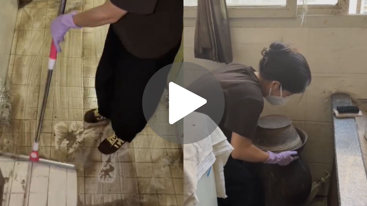 La madre soltera del 98 se volvió viral por limpiar casas extremadamente sucias en China.