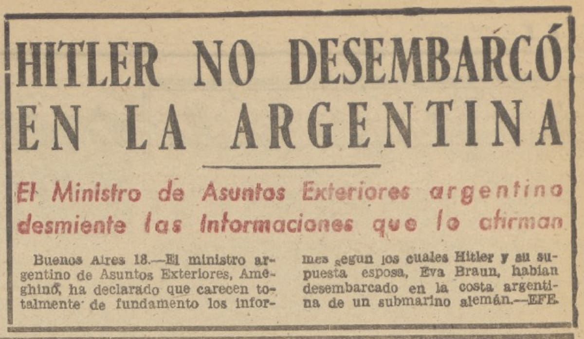 La noticia de la agencia EFE sobre la presencia de una flota alemana en la costa argentina. Foto: X @AbelBasti