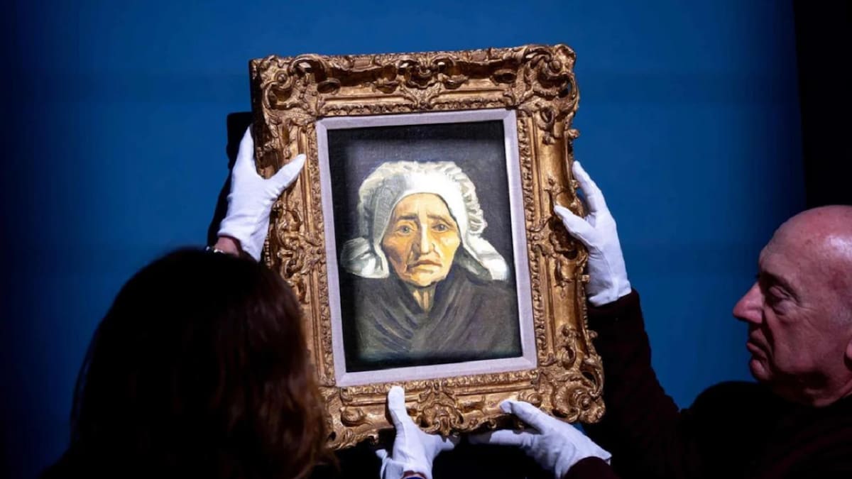 La obra de Van Gogh "Tête de paysanne à la coiffe blanche". Foto: NA.