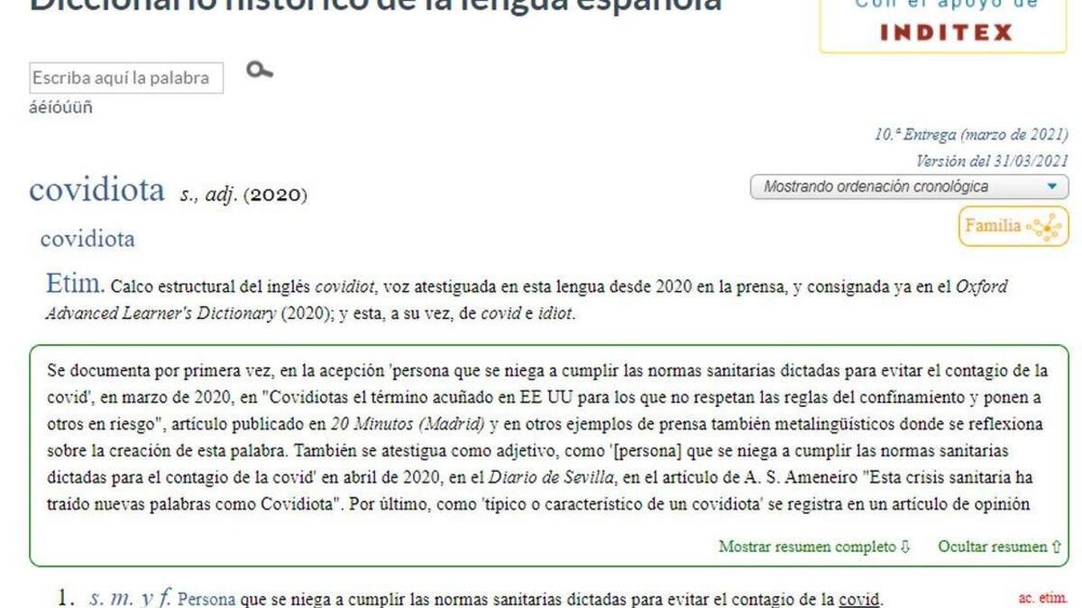 La palabra "Covidiota" aprobada por la RAE