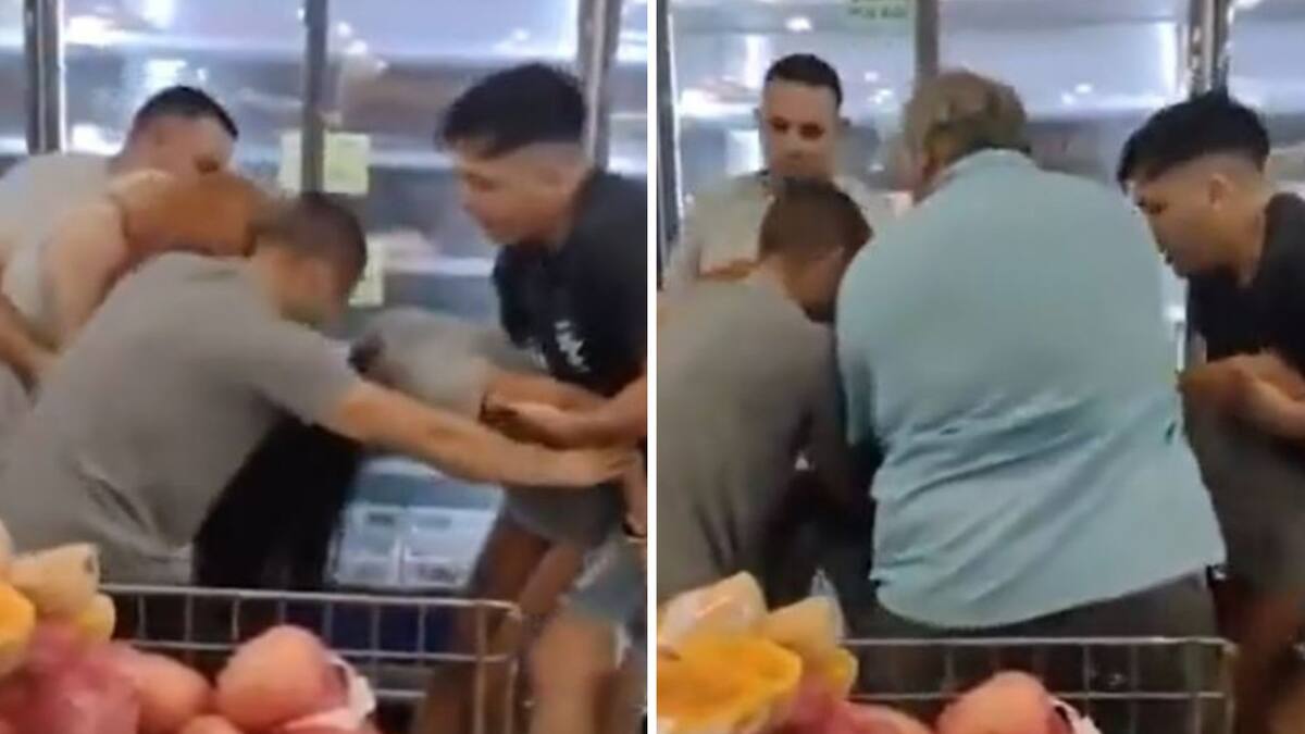 La pelea entre dos mujeres por una "bandeja de carne en oferta". Foto: captura de pantalla.