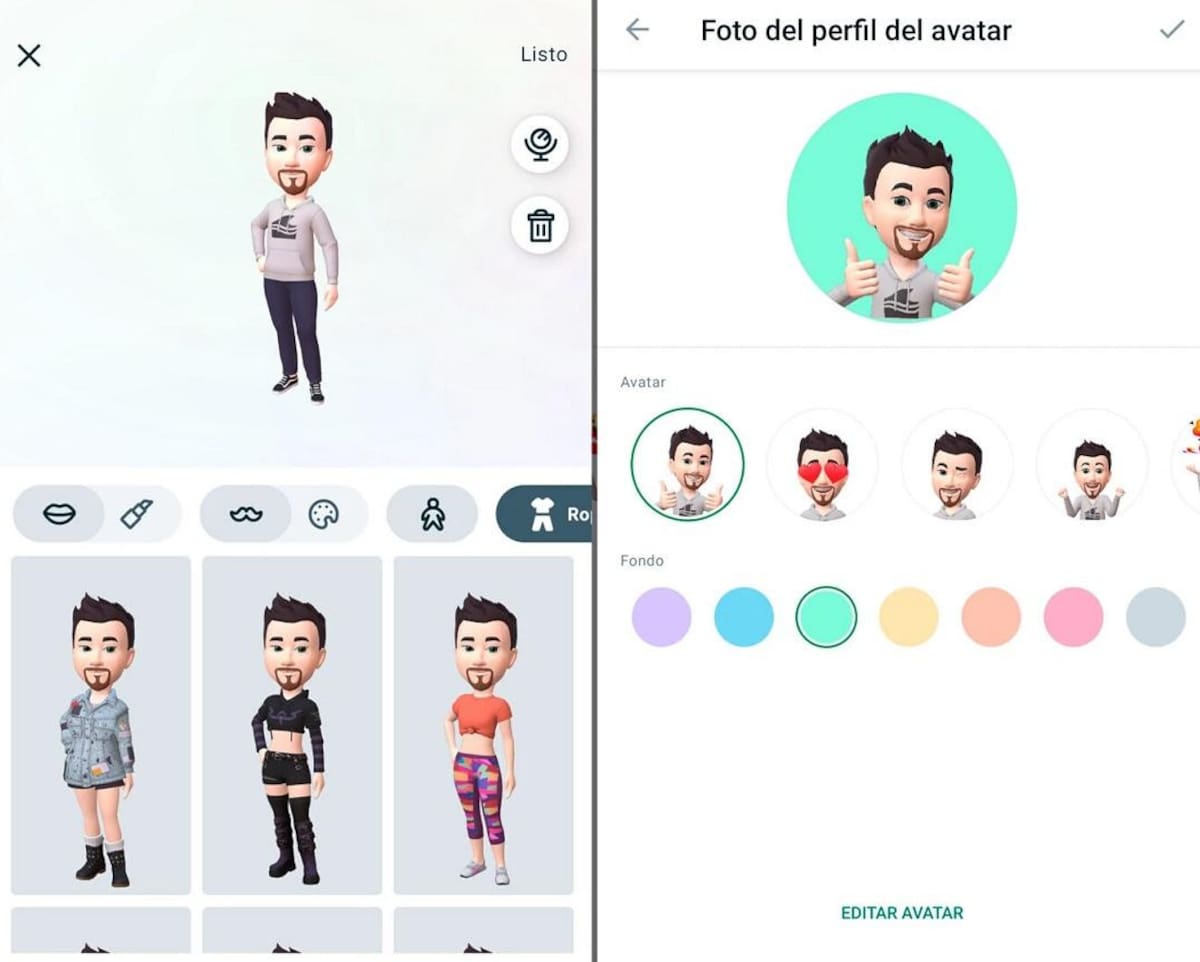 La personificación de los avatares de WhatsApp. Foto: WaBetaInfo.