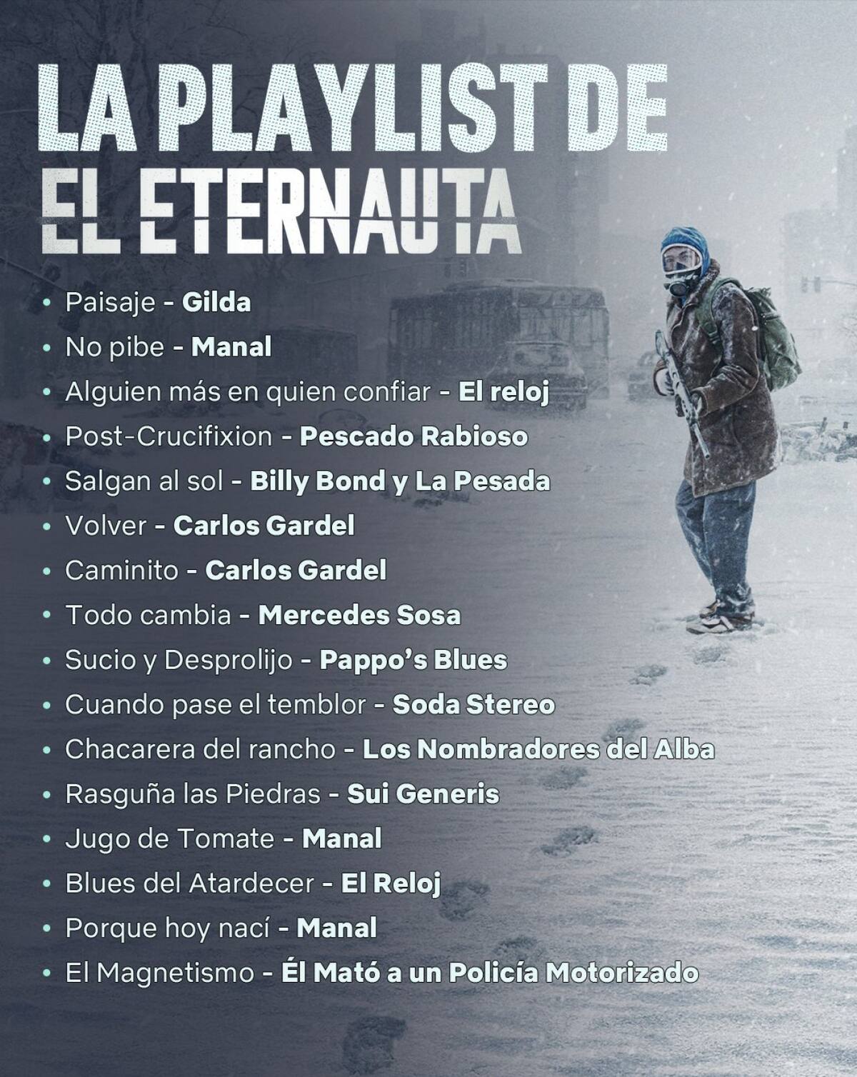 La playlist de El Eternauta. Foto: @CheNetflix