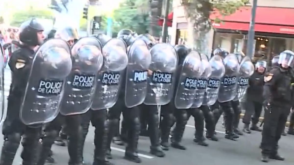 Disturbios entre la Policía y manifestantes mientras se debate la Ley de Glaciares: hay un detenido