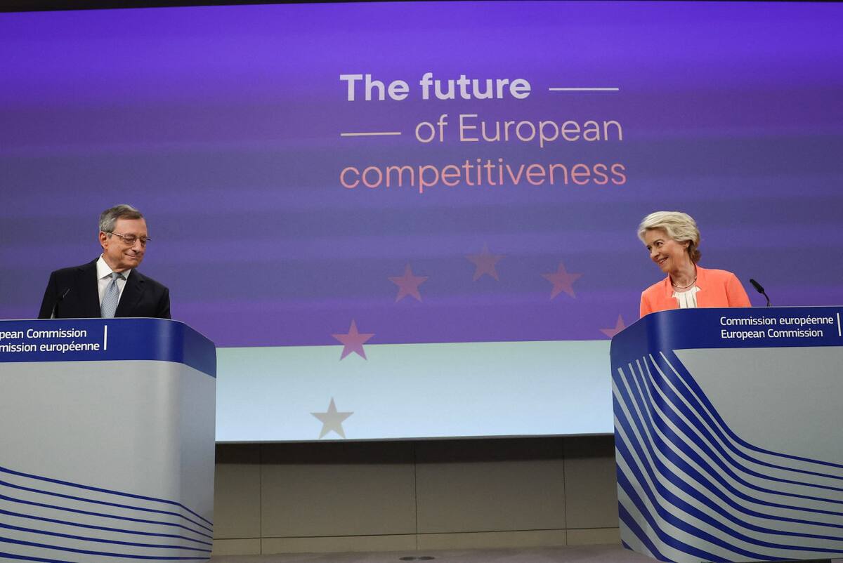 La presentación del informe Draghi. Foto: Reuters.