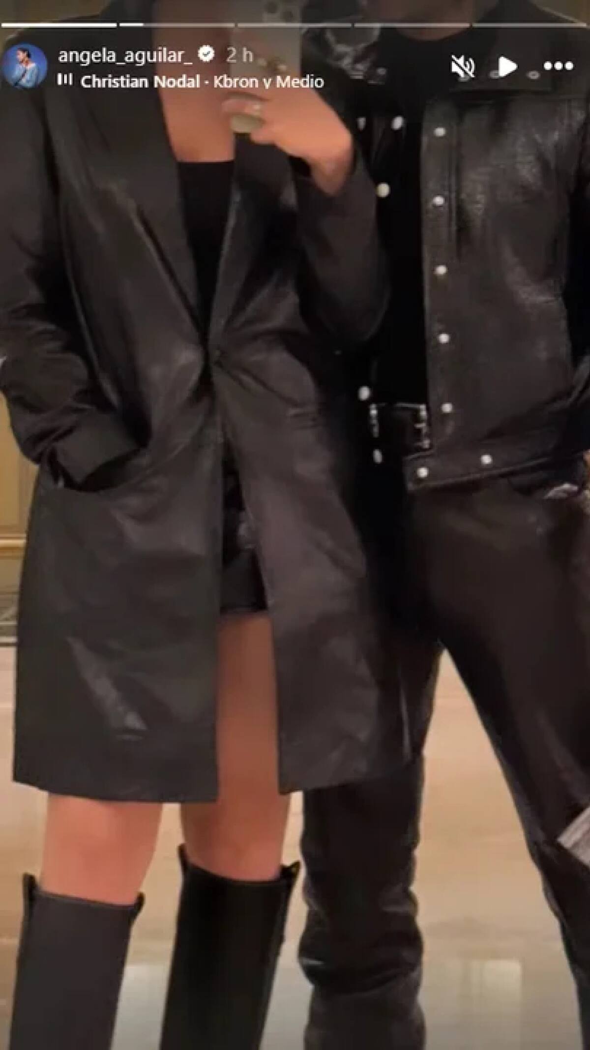 La primera foto de Ángela Aguilar y Christian Nodal juntos. Foto: Instagram.