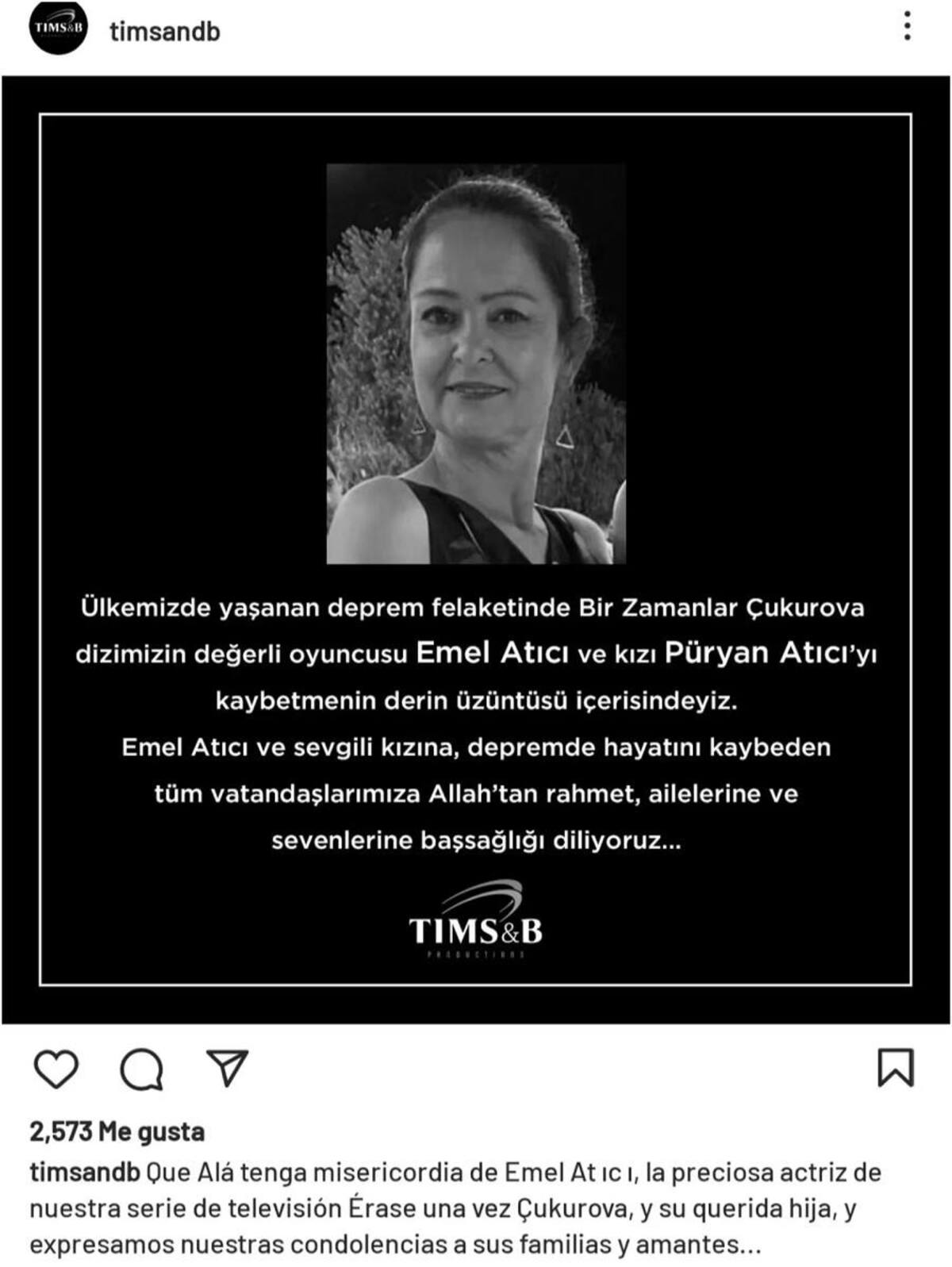 La producción de la novela anunció la muerte de la actriz. Foto: Instagram.