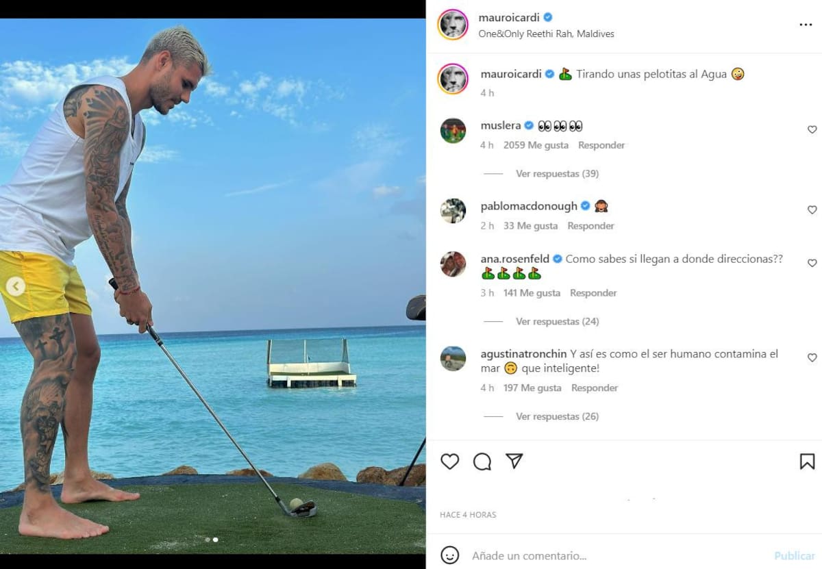 La publicación de Mauro Icardi. Foto: Instagram.