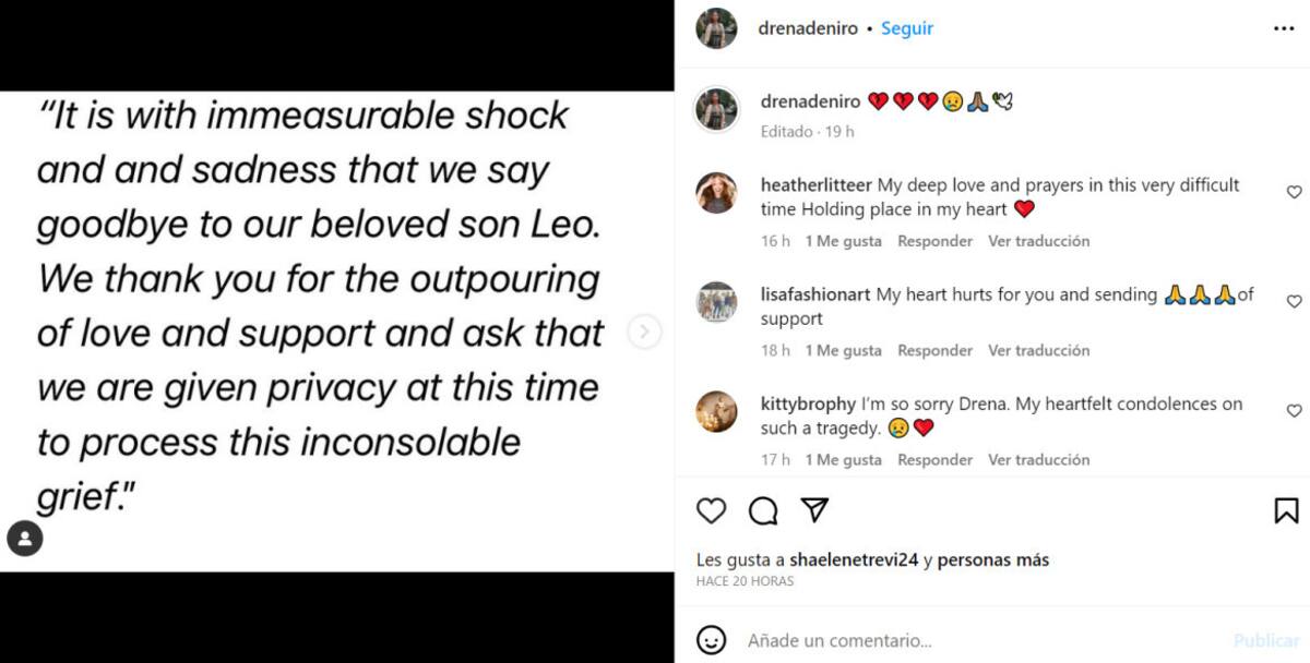 La publicación ya editada. Foto: Instagram.