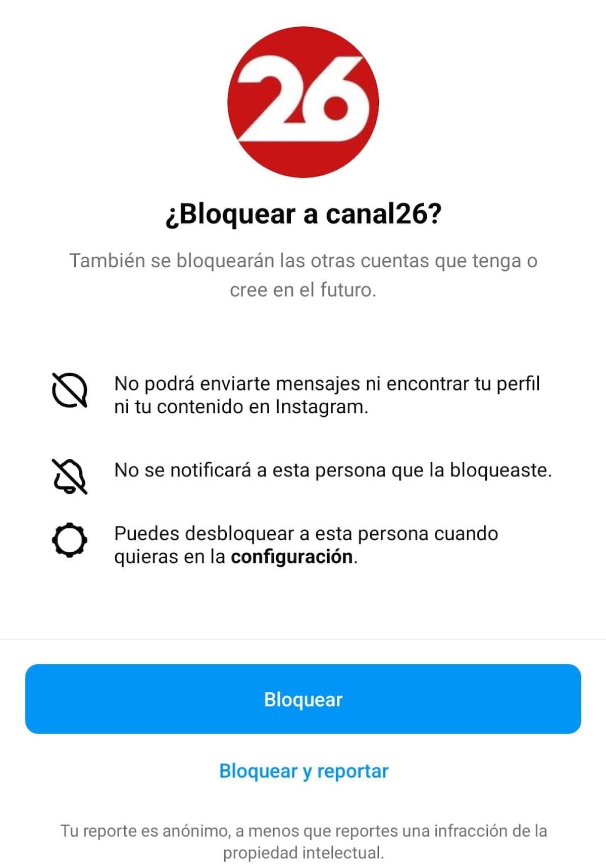 La red social especifica cuáles serán las consecuencias del bloqueo. Foto: Captura de pantalla Instagram.