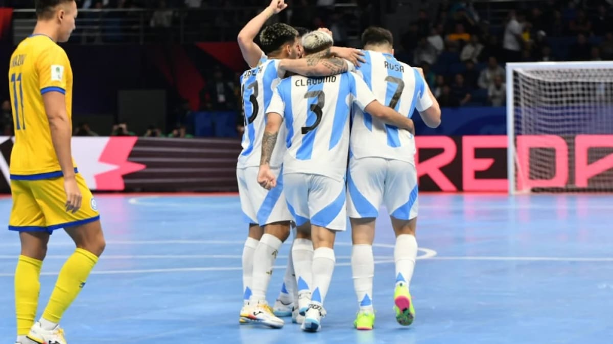 Mundial de Futsal: la Selección Argentina goleó 6 a 1 a Kazajistán y avanzó a semifinales del torneo