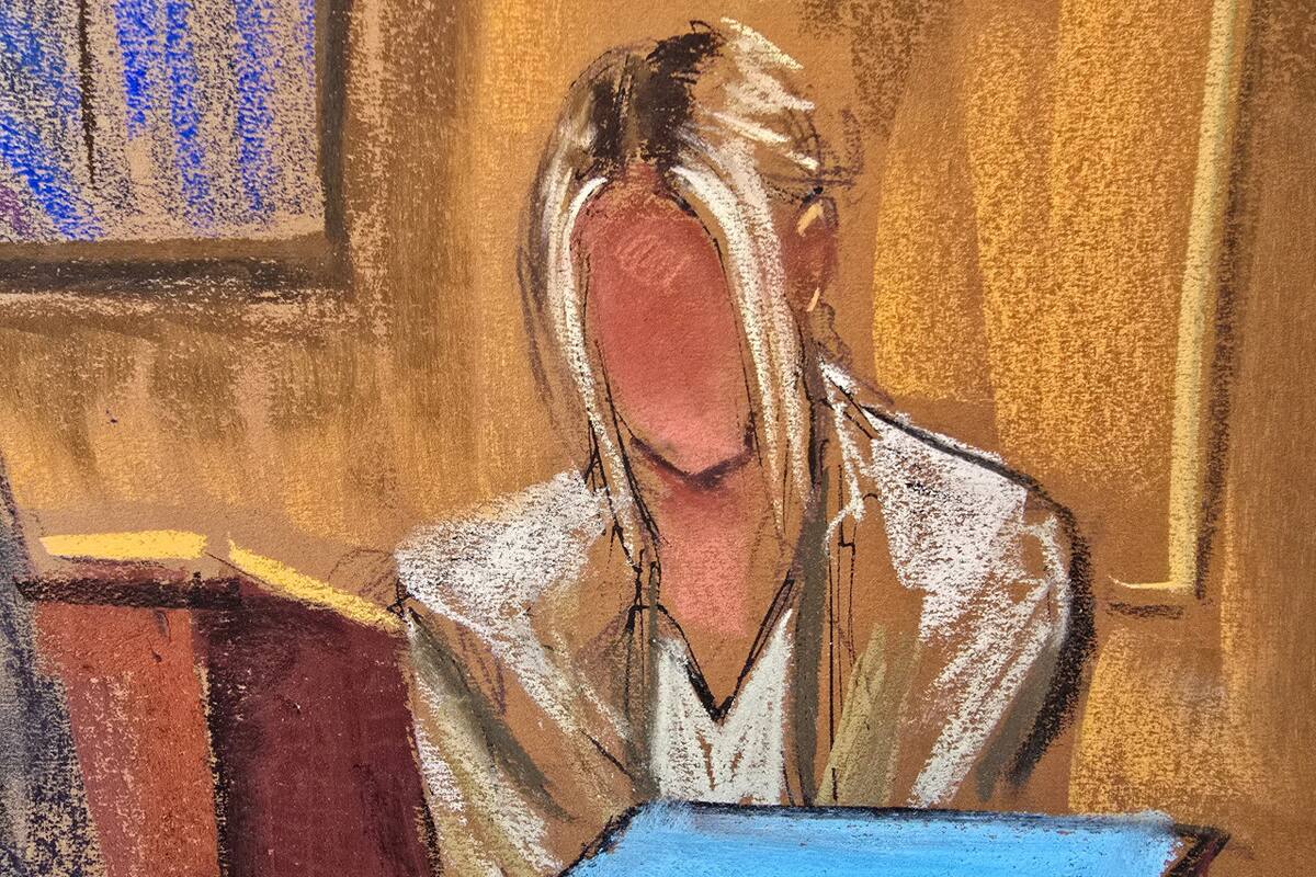 La testigo "Mia" siendo interrogada por la fiscal Madison Smyser en el juicio por tráfico sexual de Sean " Diddy " Combs. Foto: REUTERS/Jane Rosenberg