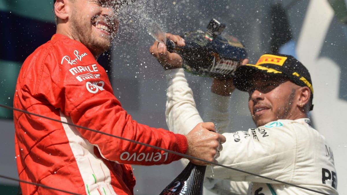 Origen de la lluvia de champan en la Fórmula 1. Foto: X
