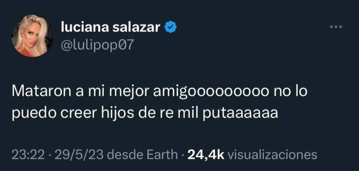 La tristeza de Salazar por la muerte de su amigo. Foto: Twitter.