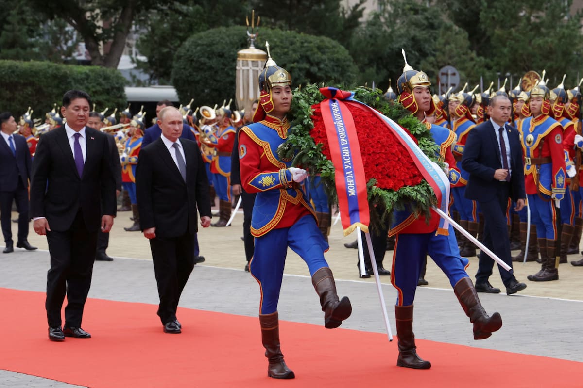 La visita de Vladímir Putin a Mongolia. Foto: Reuters.