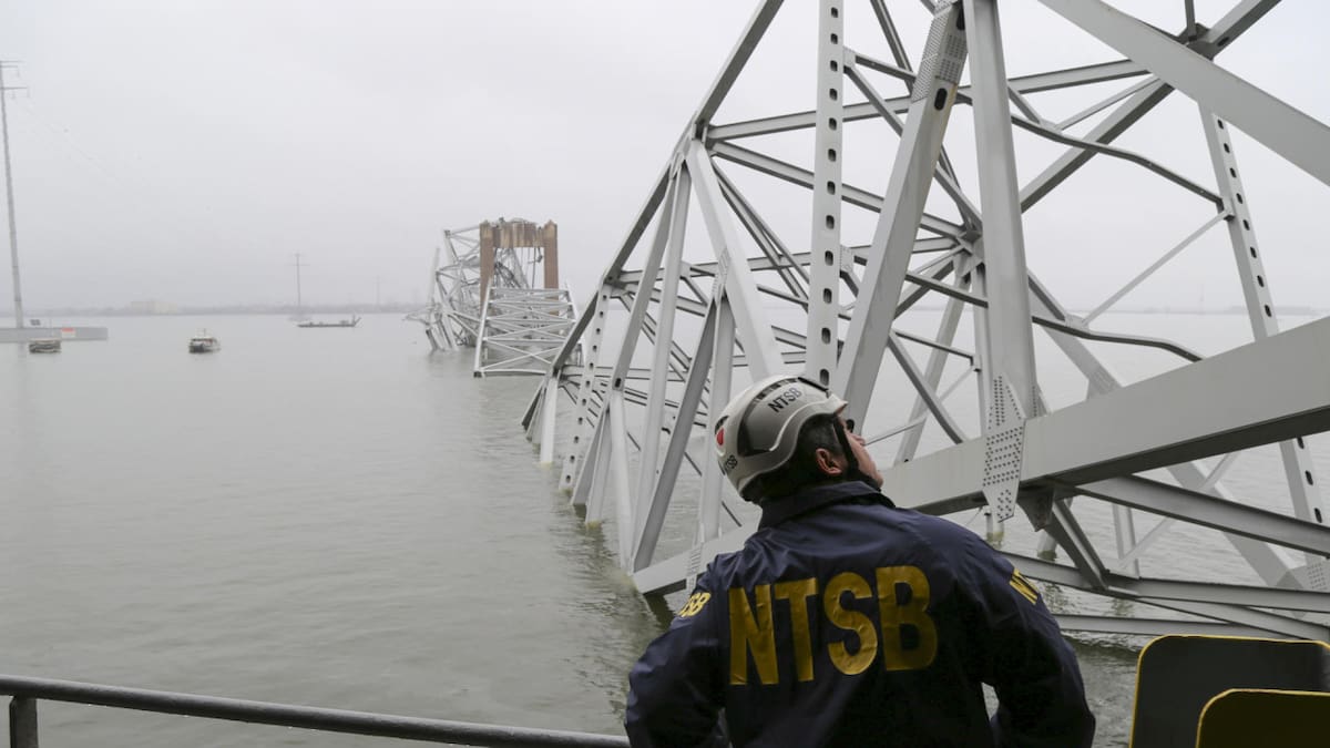 La zona del puente derrumbado en Baltimore. Foto: EFE.