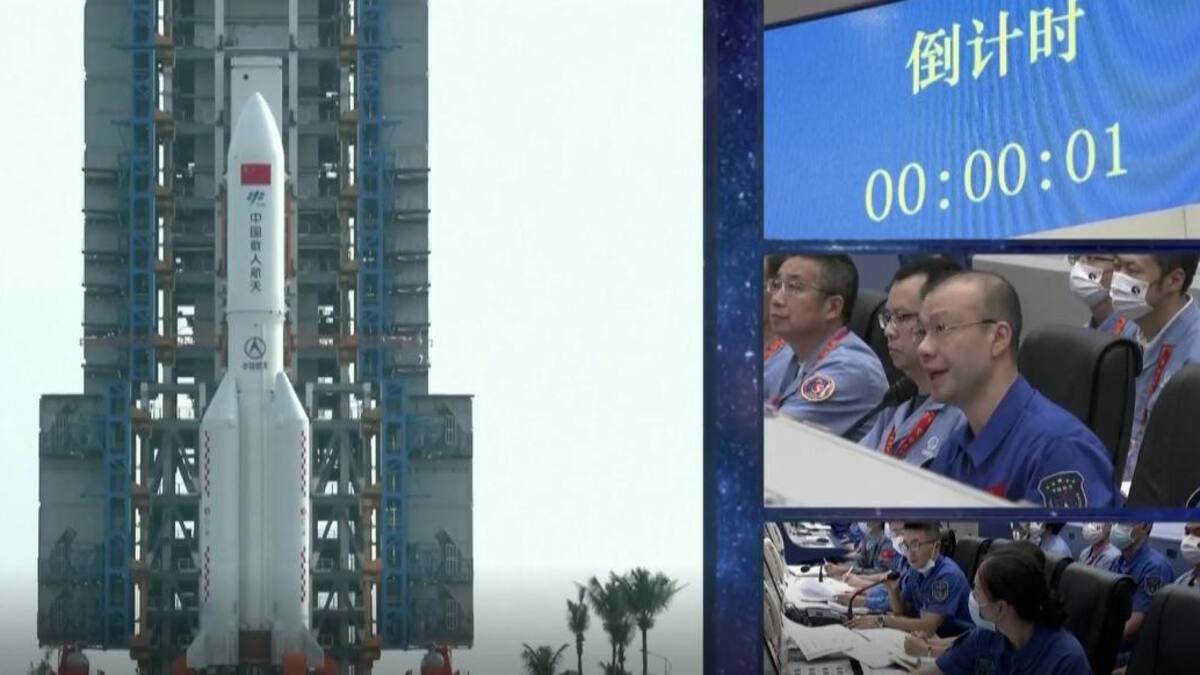 Lanzamiento espacial del tercer módulo de la estación espacial china. Foto: Reuters.