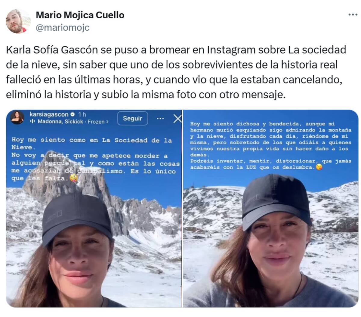 Las críticas a Karla Sofía Gascón. Foto: X.