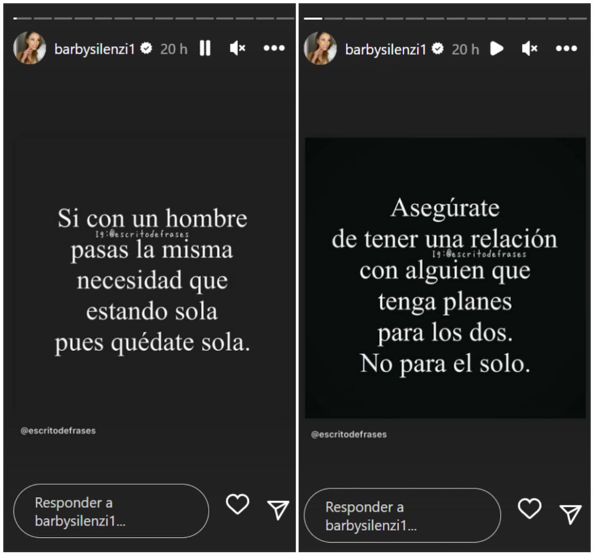 Las historias de Barby Silenzi. Foto: Instagram.