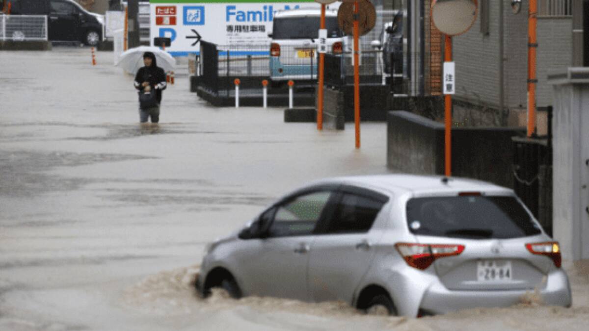 Las lluvias torrenciales golpean al país japonés desde el viernes. Foto: Twitter/@teleSURtv