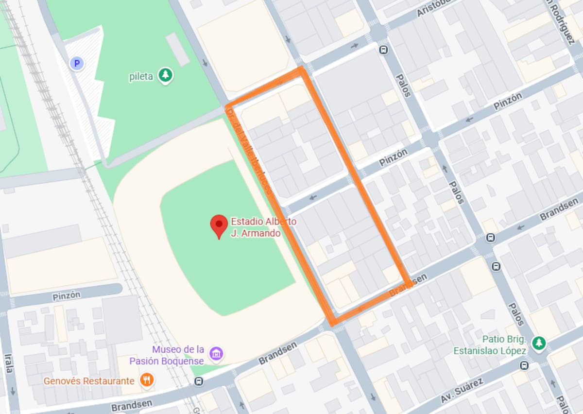 Las manzanas en conflicto para la ampliación de La Bombonera.