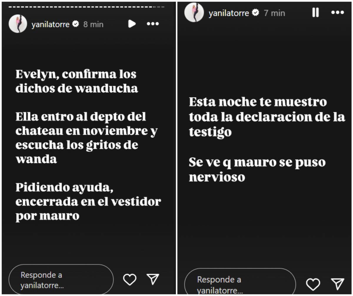 Las nuevas historias de Yanina Latorre contra Icardi y la China. Fotos: Instagram.