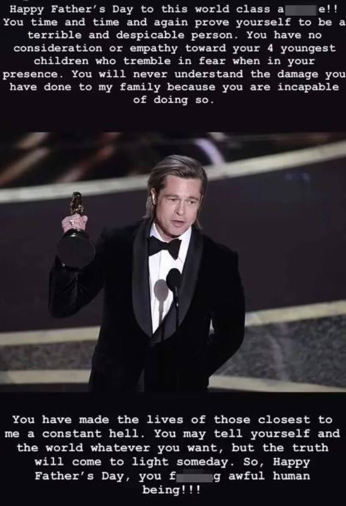 Las palabras del hijo de Brad Pitt. Foto: @Pax Jolie-Pitt