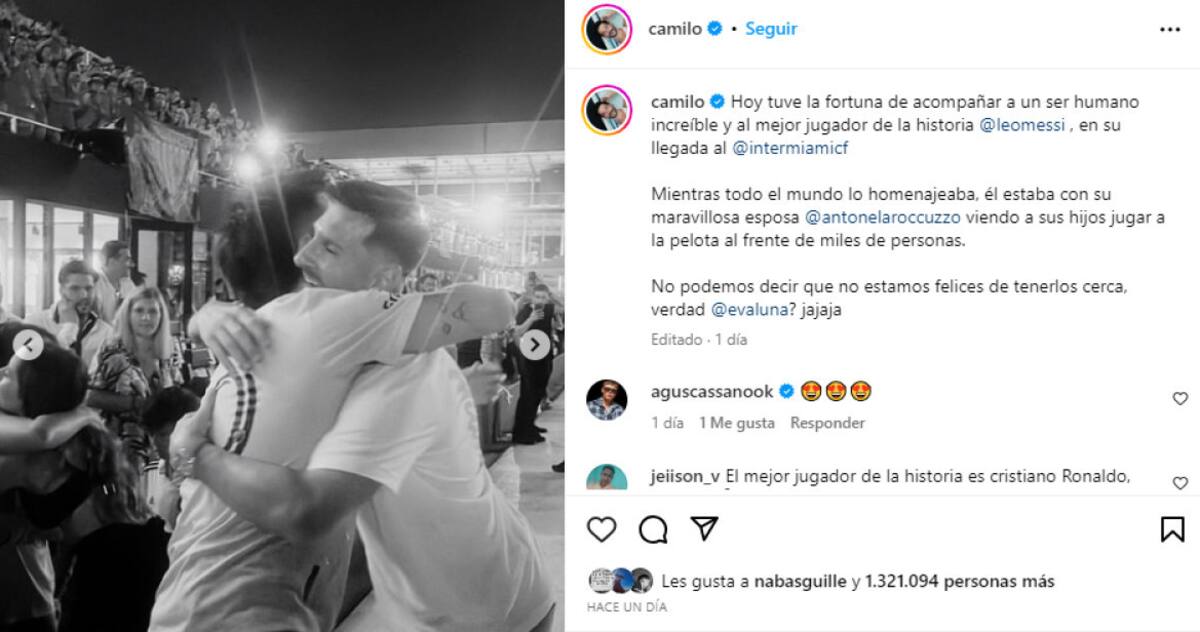 Las postales de Camilo junto a Messi. Foto: @camilo