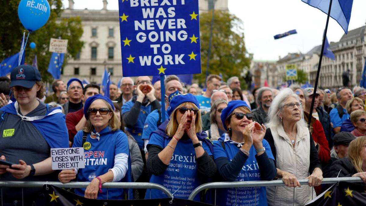 Las protestas en Londres; Brexit. Foto: Reuters.