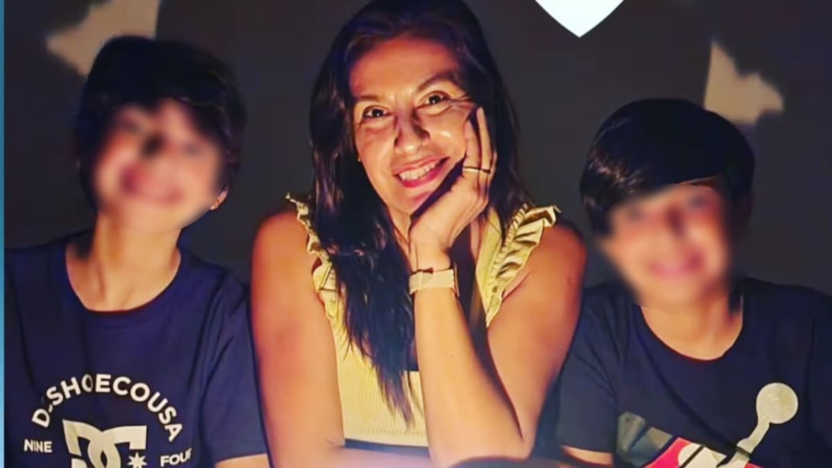 Laura Leguizamón junto a sus dos hijos. Foto: Instagram/laural390