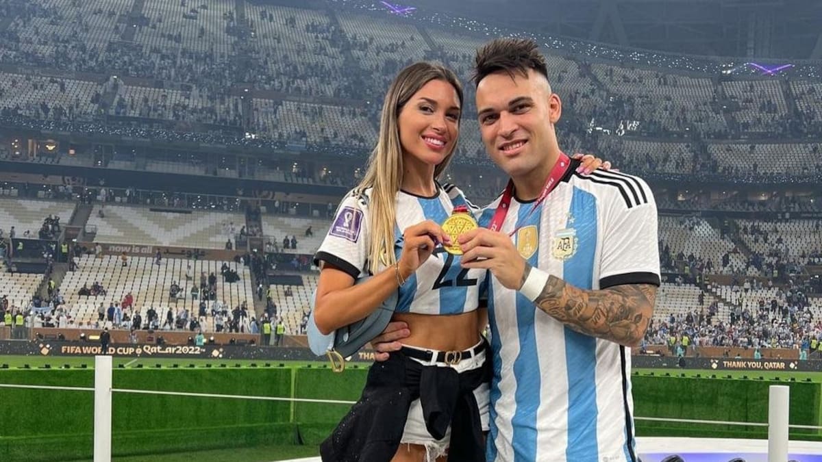 Lautaro Martínez y Agustina Gandolfo en Qatar. Foto: Instagram @agus.gandolfo.