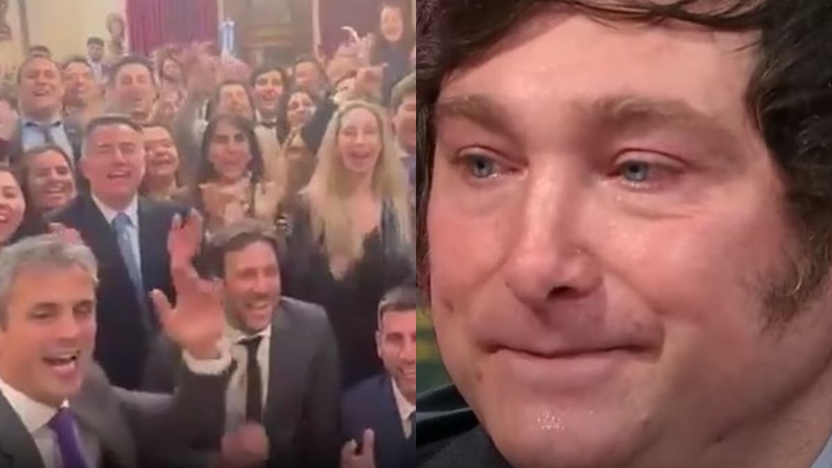 video le cantaron el feliz cumpleaños a javier milei