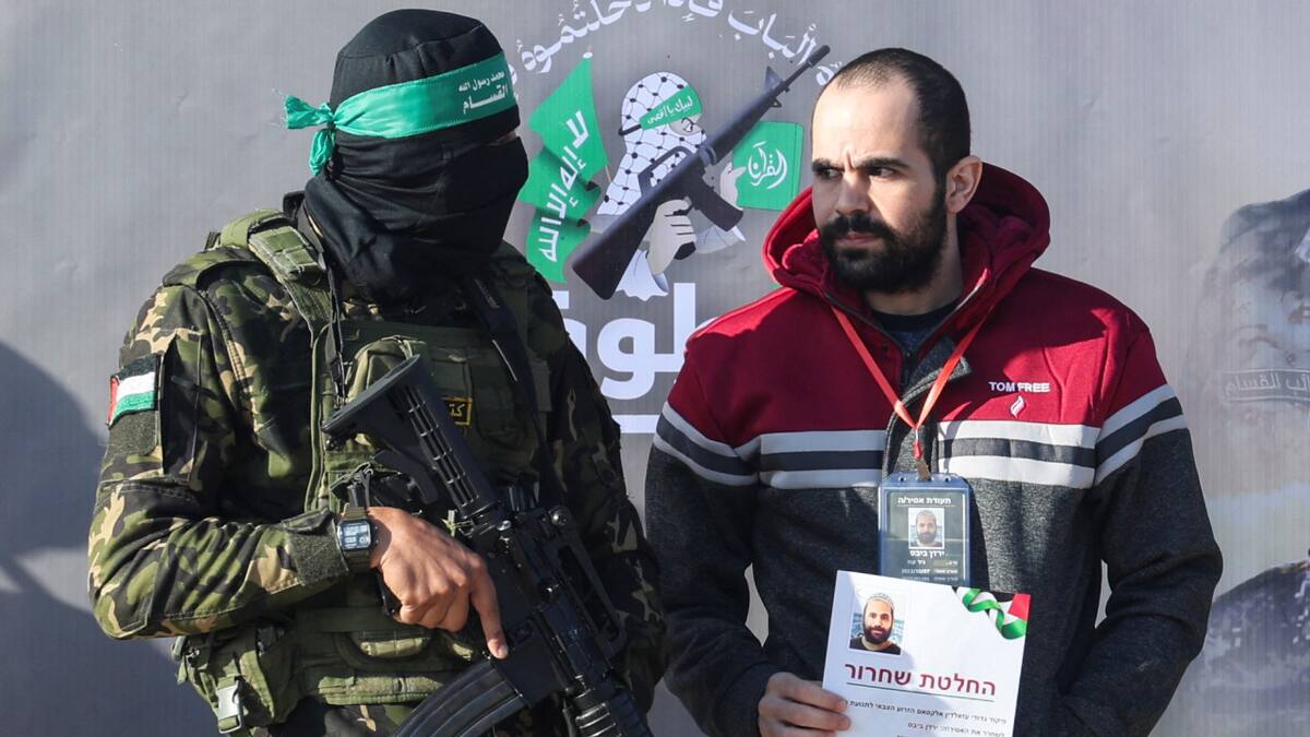 Libración de rehenes de Hamas en Gaza. Foto: REUTERS.