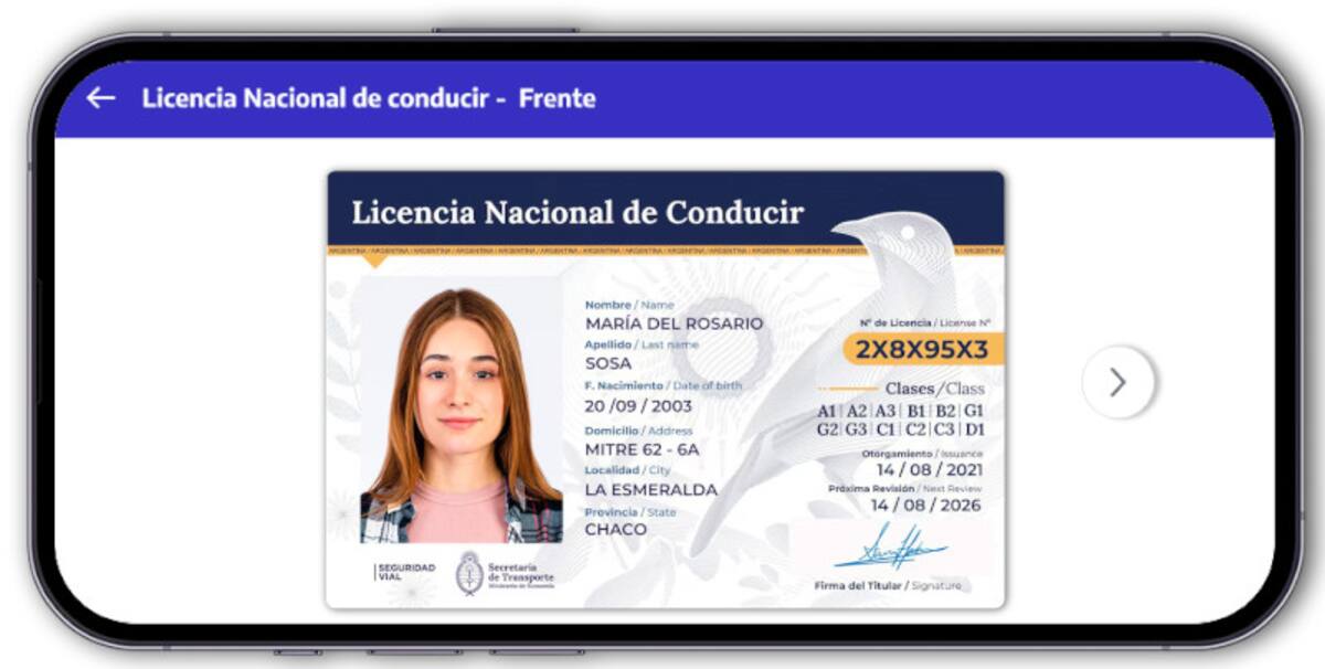 Licencia de conducir digital.