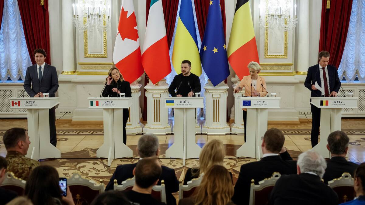 Líderes del G7 visitan Ucrania. Foto: Reuters.