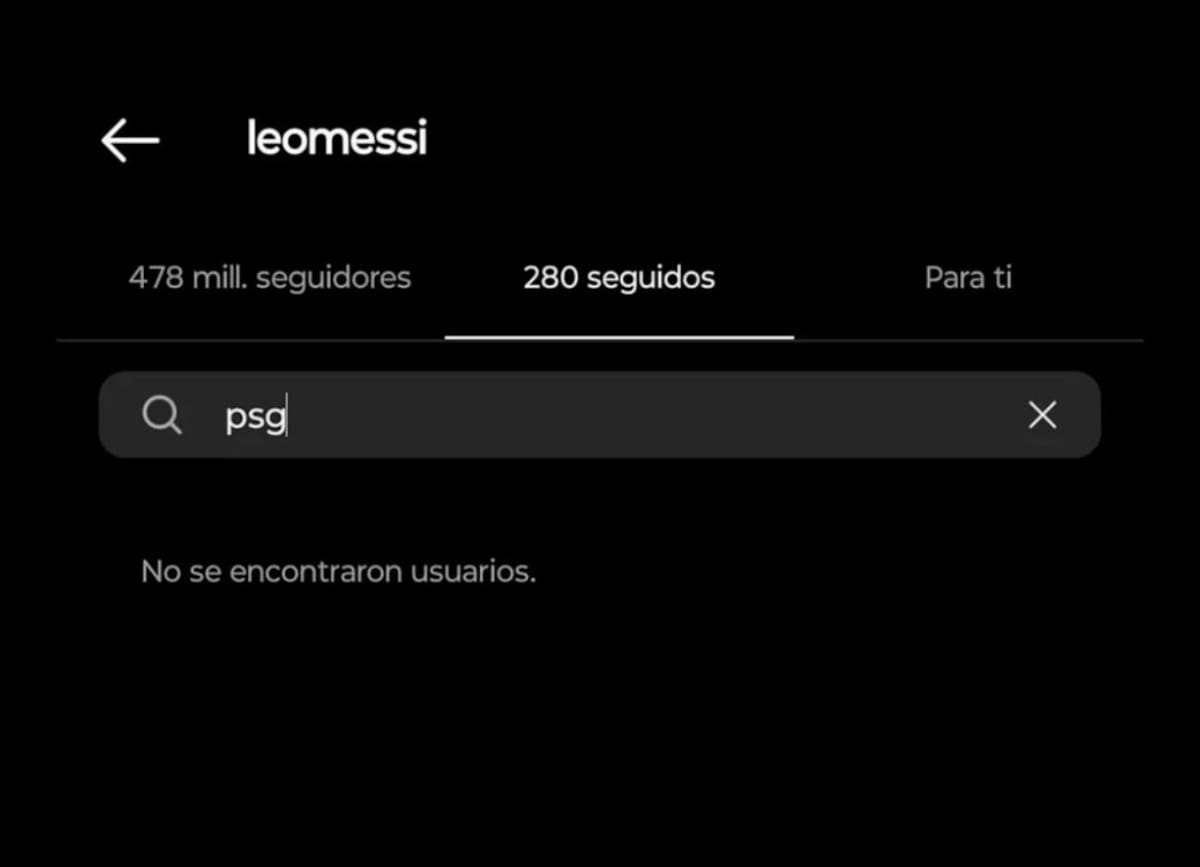 Lionel Messi dejó de seguir a PSG en las redes sociales. Foto: captura de pantalla.