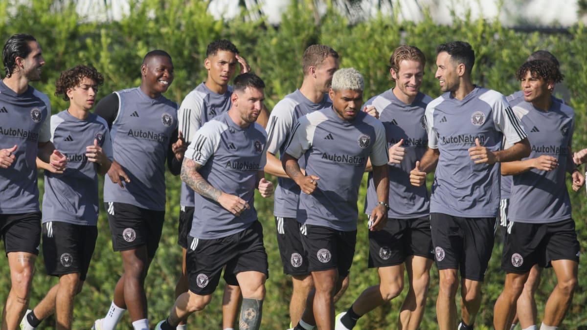 Lionel Messi durante su primer entrenamiento con Inter Miami. Foto: Reuters.